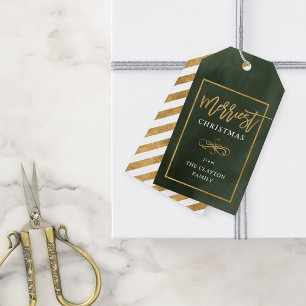 Étiquettes-cadeau Faux Gold Foil le plus joyeux Noël personnalisé