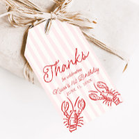Faveur d'anniversaire 1 an Homard Rayure Rose et R