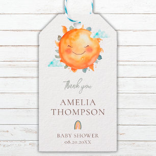 Étiquettes-cadeau Faveur de Baby Shower Bohème Arc-en-Ciel Rayon de