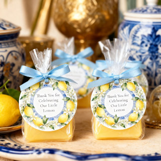 Étiquettes Cadeau Faveur de Baby Shower Citron de la Côte d'Amalfi R