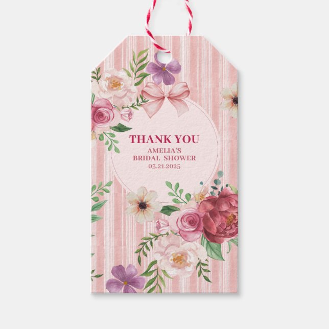 Étiquettes-cadeau Faveur de baby shower de mariage à nœud papillon C (Devant)