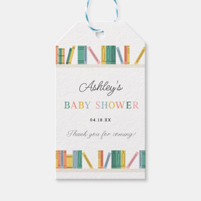 Étiquettes-cadeau Faveur de Baby Shower de Thème de Livre Conte de F (Devant)