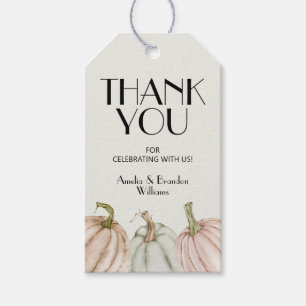 Étiquettes-cadeau Faveur de Baby Shower Genre Neutre Citrouilles Pas