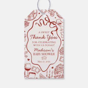 Étiquettes-cadeau Faveur de Baby Shower Livraison Spéciale Pâtes Ita