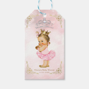 Étiquettes-cadeau Faveur de Baby Shower Vintage Princesse Rose