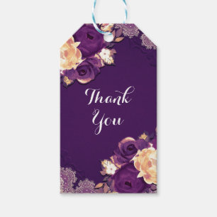 Étiquettes-cadeau Faveur de campagne chic florale en dentelle élégan