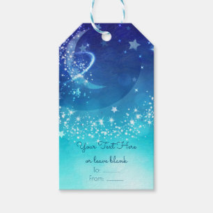Étiquettes-cadeau Faveur de fête Baby Shower Ciel Lunaire Étincelant