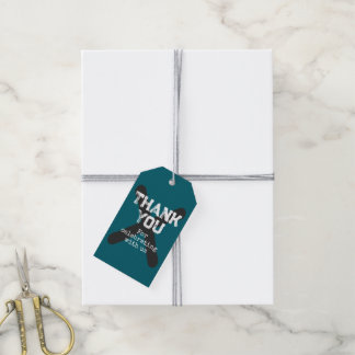 Étiquettes-cadeau Faveur de fête bleu sarcelle pour joueur remerciem