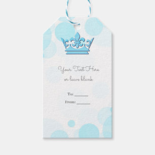 Étiquettes-cadeau Faveur de fête d'anniversaire royale Couronne bleu