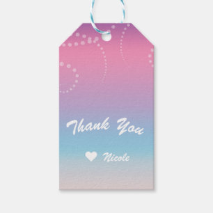 Étiquettes-cadeau Faveur de fête d'anniversaire trempée de bleu viol