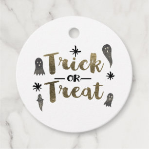 Étiquettes Cadeau Faveur de fête Halloween Chic fantôme Trick or Tre