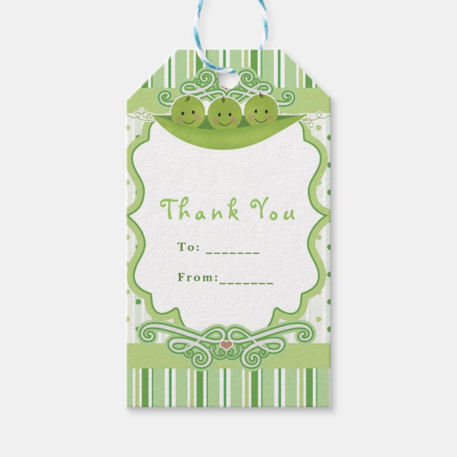 Étiquettes-cadeau Faveur de fête pour Baby Shower pour triplés 3 Poi (Devant)