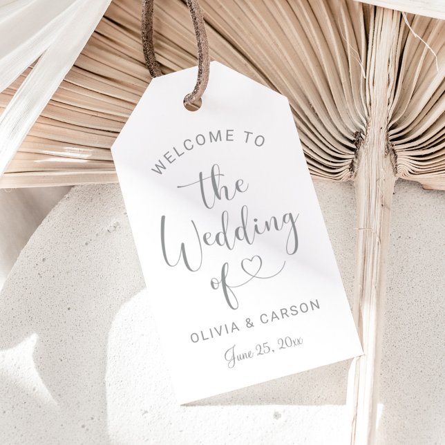 Étiquettes-cadeau Faveur de mariage à monogramme en écriture cursive (Créateur téléchargé)