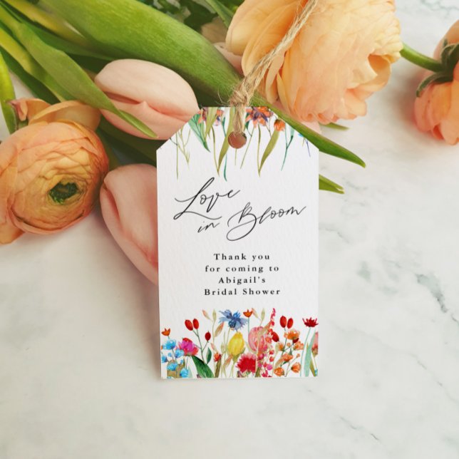 Étiquettes-cadeau Faveur de mariage de fleurs sauvages en fleurs (Créateur téléchargé)