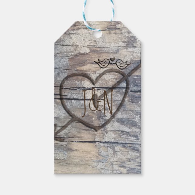 Étiquettes-cadeau Faveur de mariage Oiseaux de l'amour Jarres Mason  (Devant)