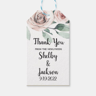 Étiquettes-cadeau Faveur de mariage Rose Gold Floral Aquarelle Rose