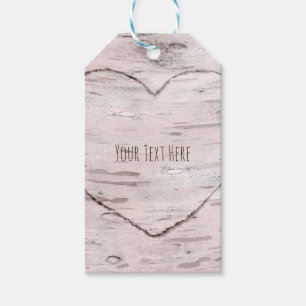 Étiquettes-cadeau Faveur de mariage rustique Arbre de bouleau et cœu