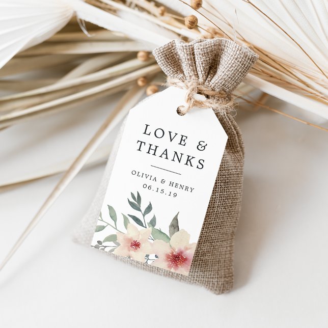 Étiquettes-cadeau Faveur de remerciement de mariage Peach Blossom (Créateur téléchargé)