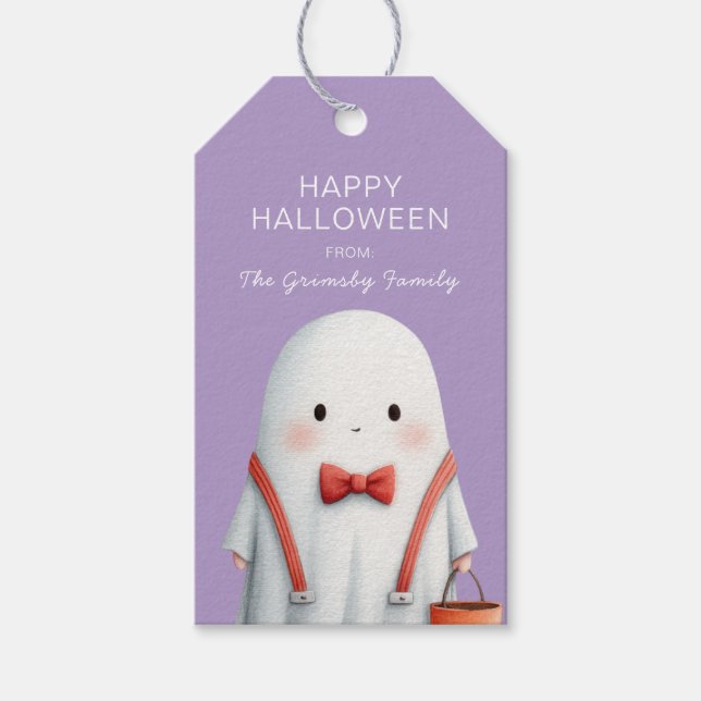 Étiquettes-cadeau Faveur d'Halloween Ghost mignon (Devant)