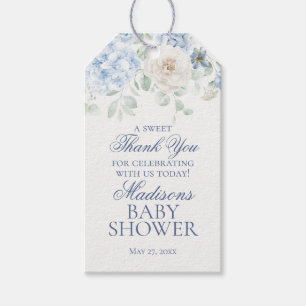 Étiquettes-cadeau Faveurs de Baby Shower Fleur Bleu Bébé en Fleur