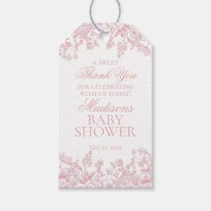 Étiquettes-cadeau Faveurs de Baby Shower Vintage Floral Chinoiserie