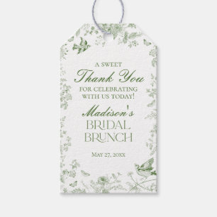 Étiquettes-cadeau Faveurs de brunch de mariage floral vert Toile de
