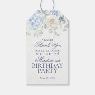Étiquettes-cadeau Faveurs de naissance botaniques d'hydrangea floral
