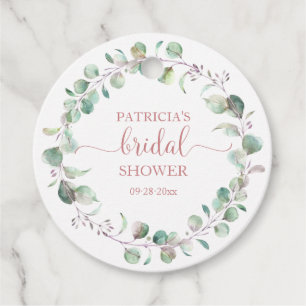 Étiquettes Cadeau Favori de douche de mariage à l'aquarelle d'eucaly