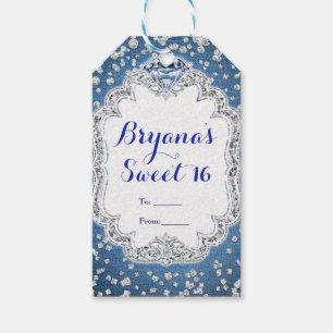 Étiquettes-cadeau Favori de fête Paillettes éparpillées Glam Denim &