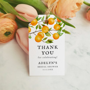 Étiquettes-cadeau Favori de fruits orange de Baby Shower Citrus