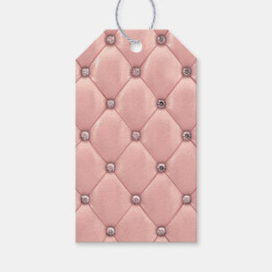 Étiquettes-cadeau Favori en cuir métallique poli rose pâle élégant