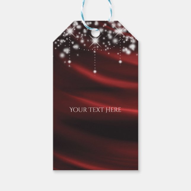 Étiquettes-cadeau Favori personnalisé Red Silk & Sparkle Glam Hollyw (Devant)