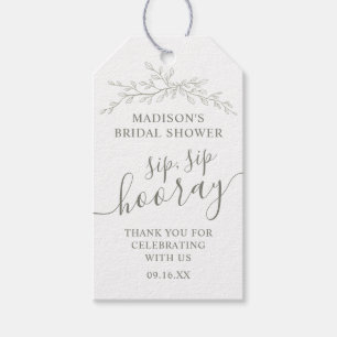 Étiquettes-cadeau Favoris de branche de verdure Sip Sip Hourra pour