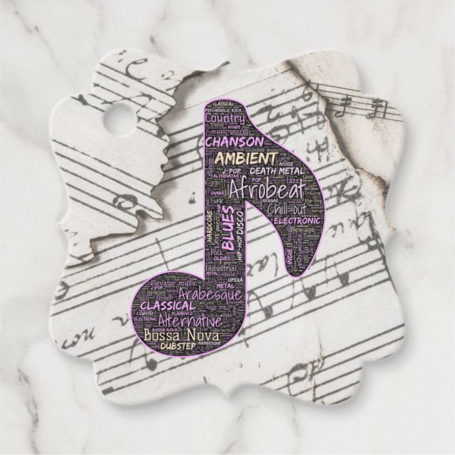 Étiquettes Cadeau Favoriser les balises - Word Cloud (Devant)