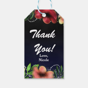 Étiquettes-cadeau Favour de soirée chic moderne à floraison lumineus