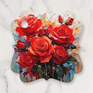 Étiquettes Cadeau Favour Tag - La création artistique Les Roses Roug