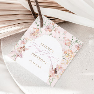 Étiquettes Cadeau Fée 1ère Filles Florales Rose Anniversaire