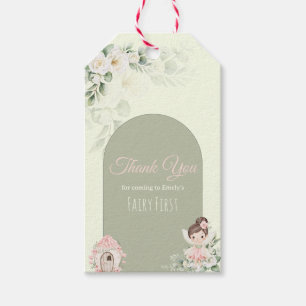 Étiquettes-cadeau Fée de Fleur Mignonne de la Nature 1er Anniversair