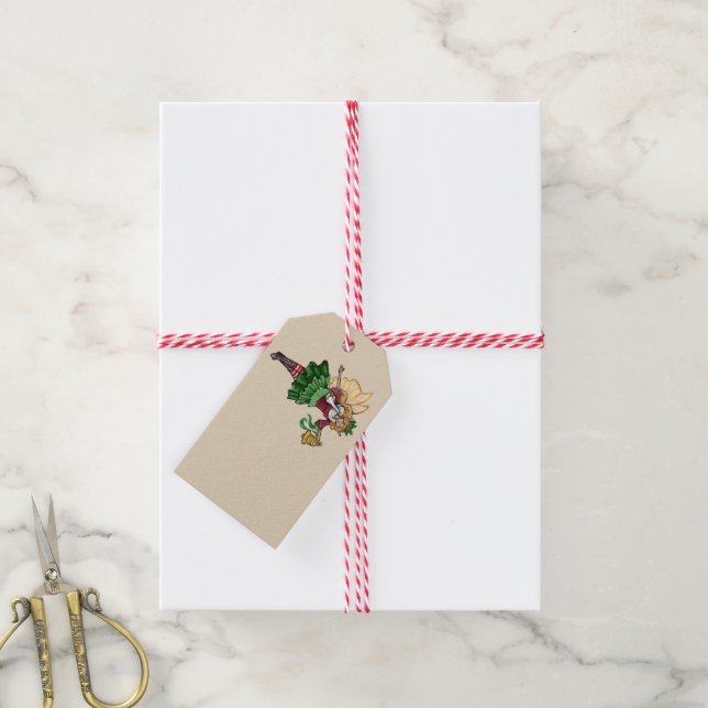 Étiquettes-cadeau Fée de Noël magique (Avec de la ficelle)