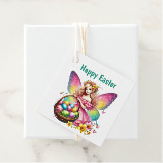 Étiquettes Cadeau Fée de Pâques heureuse et mignonne personnalisable