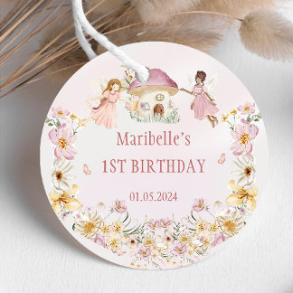 Étiquettes Cadeau Fée Floral Fille fête d'anniversaire