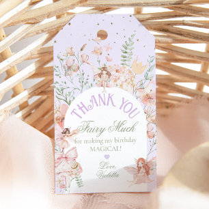 Étiquettes-cadeau Fée Premier Anniversaire Jardin Enchanté Fantaisis
