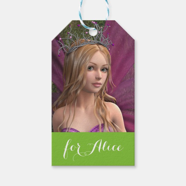 Étiquettes-cadeau Fée rose (Devant)