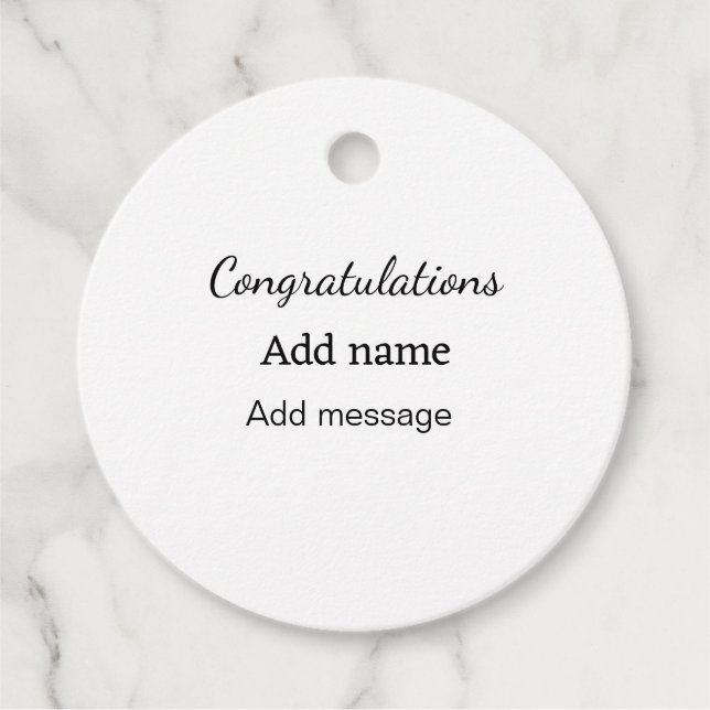 Étiquettes Cadeau Félicitations ajouter un message de nom simple dip (Devant)