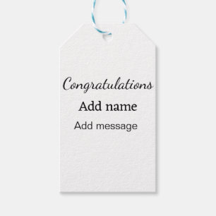 Étiquettes-cadeau Félicitations ajouter un message de nom simple dip