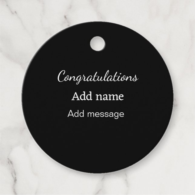 Étiquettes Cadeau Félicitations ajouter un message de nom simple dip (Devant)