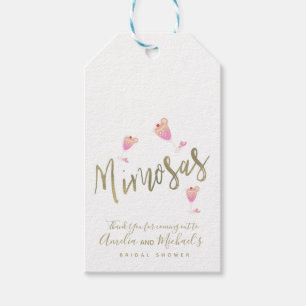 Étiquettes-cadeau Félicitations de mariage rose Mimosa Confetti