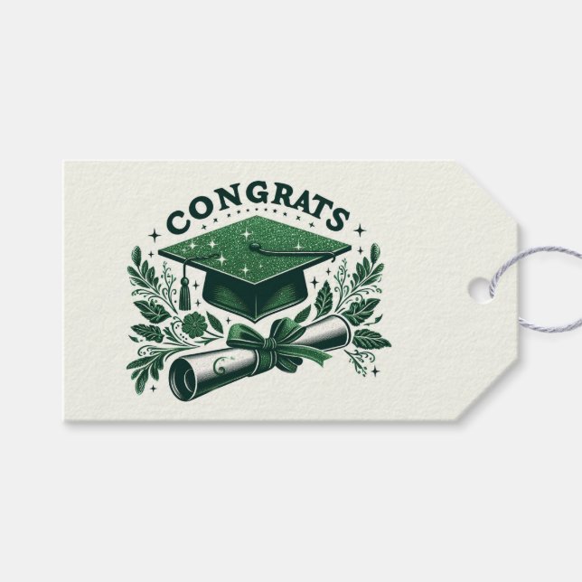 Étiquettes-cadeau Félicitations, Diplôme et Diplôme (Devant (Horizontal))