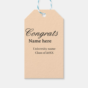 Étiquettes-cadeau Félicitations diplômé nom université promotion 20X