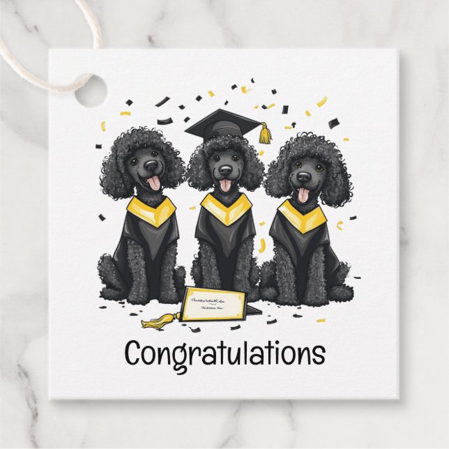 Étiquettes Cadeau Félicitations Diplôme Standard Poodle Dogs (Devant)